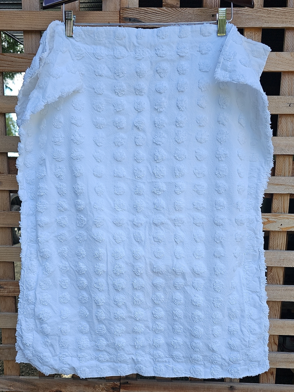 Vintage Martha Stewart White Textured Pom-Pom Pillow Shams